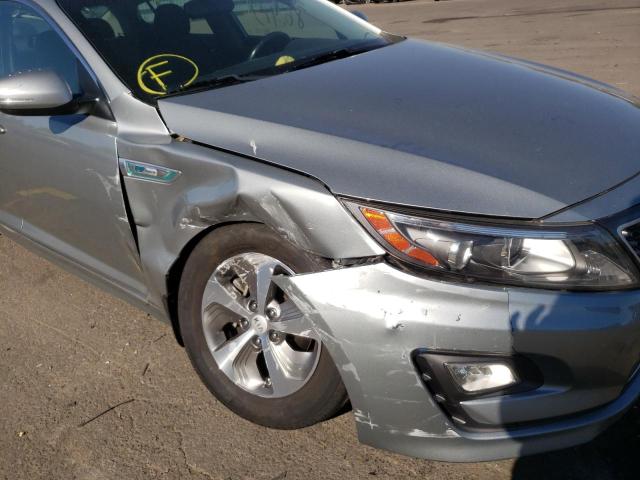 KNAGM4AD2E5070697 - 2014 KIA OPTIMA HYB SILVER photo 9