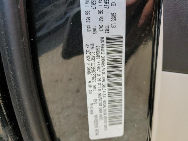 2C4RC1CG3HR725672 - 2017 CHRYSLER PACIFICA L BLACK photo 10