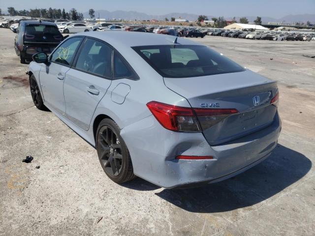 2HGFE2F53NH588748 - 2022 HONDA CIVIC SPOR SILVER photo 3