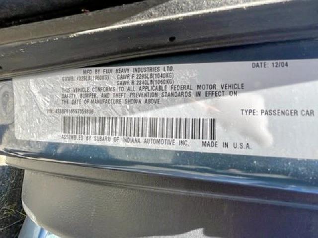 4S3BP616557359806 - 2005 SUBARU LEGACY 2.5 BLUE photo 10