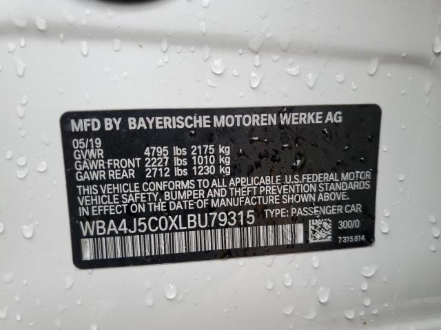 WBA4J5C0XLBU79315 - 2020 BMW 440I GRAN WHITE photo 10