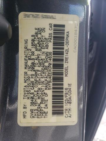 5YFBU4EEXCP014636 - 2012 TOYOTA COROLLA BASE  照片 10