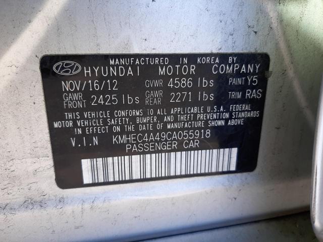 KMHEC4A49CA055918 - 2012 HYUNDAI SONATA HYB SILVER photo 10