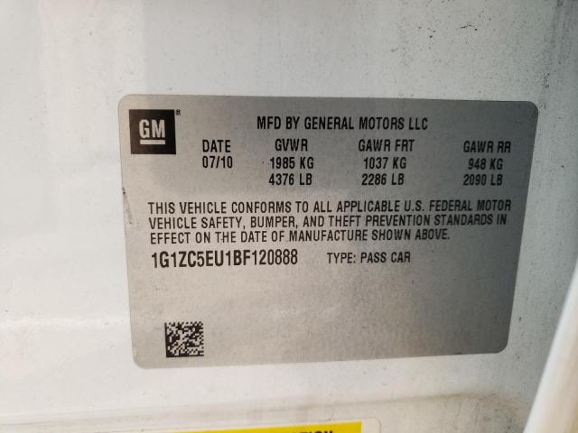 1G1ZC5EU1BF120888 - 2011 CHEVROLET MALIBU 1LT თეთრი ფოტო 10