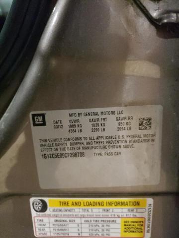 1G1ZC5E09CF298708 - 2012 CHEVROLET MALIBU 1LT GOLD photo 10