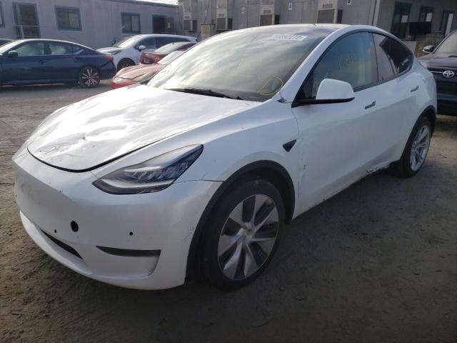 5YJYGAEE3MF244273 - 2021 TESLA MODEL Y أبيض صورة 2