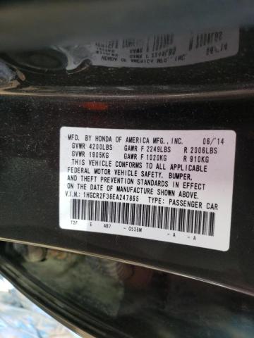 1HGCR2F36EA247865 - 2014 HONDA ACCORD LX GRAY photo 10