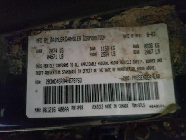 2B3AD46R84H678763 - 2004 DODGE INTREPID S 蓝色 照片 10