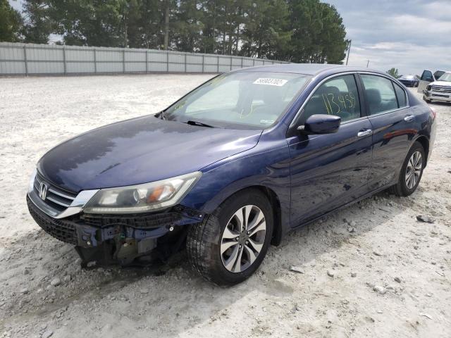 1HGCR2F32DA110386 - 2013 HONDA ACCORD LX BLUE photo 2