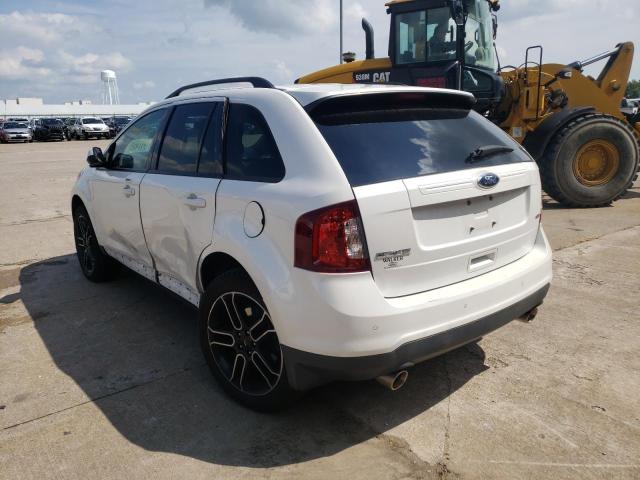 2FMDK3JC4DBA67366 - 2013 FORD EDGE SEL WHITE photo 3