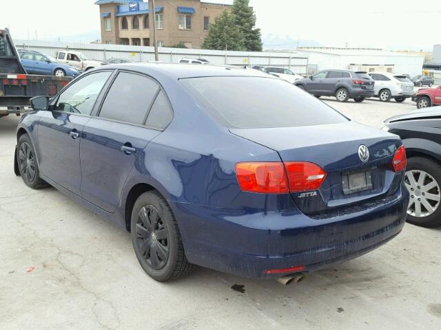 3VW2K7AJ1CM395209 - 2012 VOLKSWAGEN JETTA BASE 蓝色 照片 3