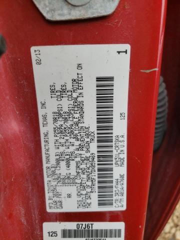 5TFRM5F17DX059469 - 2013 TOYOTA TUNDRA DOU RED photo 10