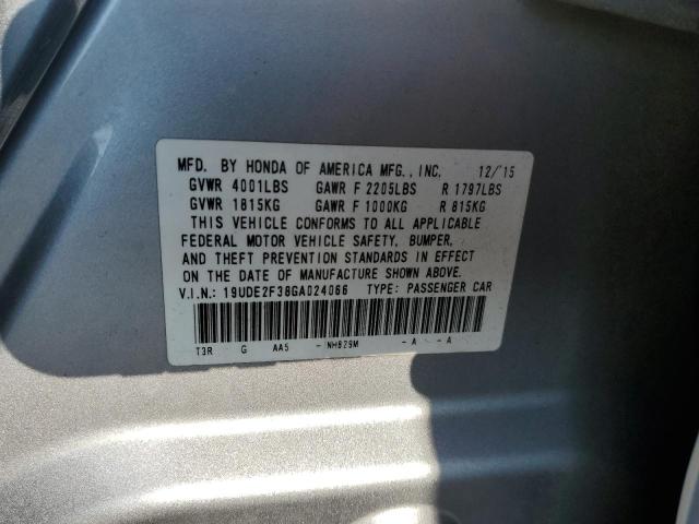 19UDE2F38GA024066 - 2016 ACURA ILX BASE W Mavi foto 10