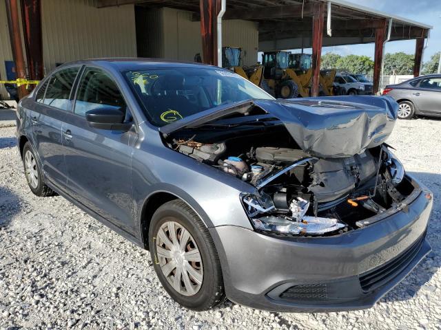 3VW2K7AJXEM354354 - 2014 VOLKSWAGEN JETTA BASE GRAY photo 1
