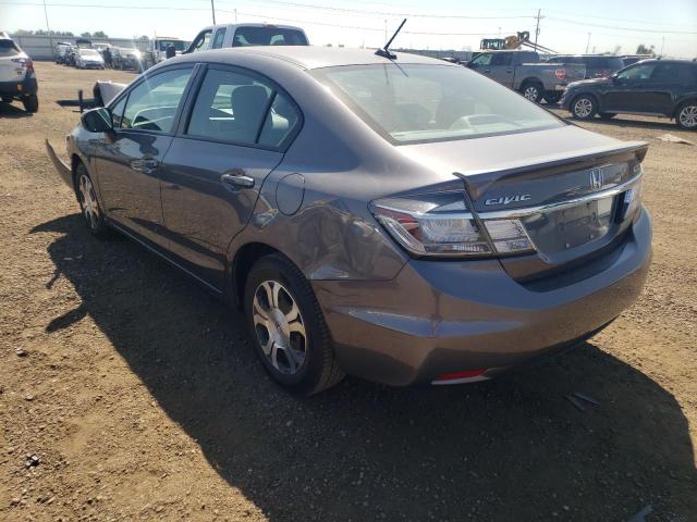 19XFB4F38FE000129 - 2015 HONDA CIVIC HYBR GRAY photo 3