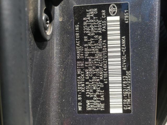 4T1BE46K27U150474 - 2007 TOYOTA CAMRY NEW CHARCOAL photo 10