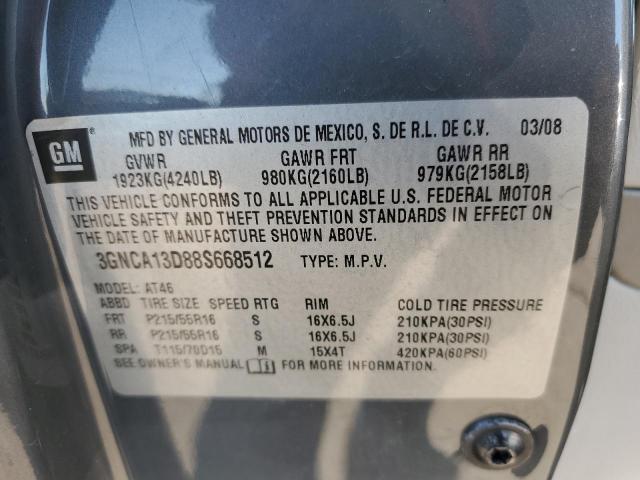 3GNCA13D88S668512 - 2008 CHEVROLET HHR LS  photo 10