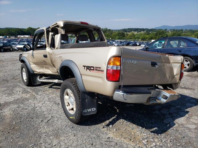 5TEWN72N52Z083456 - 2002 TOYOTA TACOMA XTR BEIGE photo 3