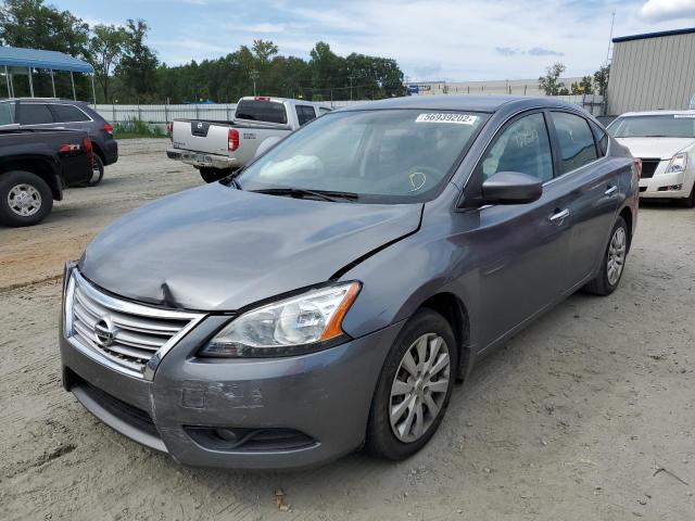 3N1AB7AP0FY362933 - 2015 NISSAN SENTRA GRAY photo 2