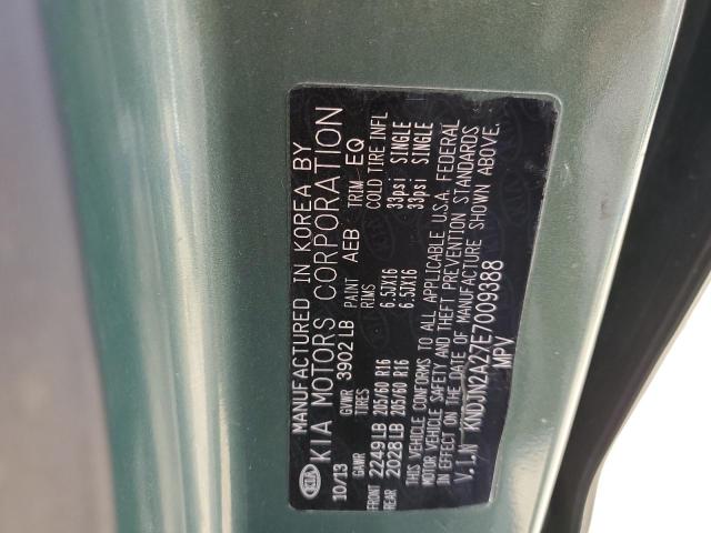 KNDJN2A27E7009388 - 2014 KIA SOUL GREEN photo 10