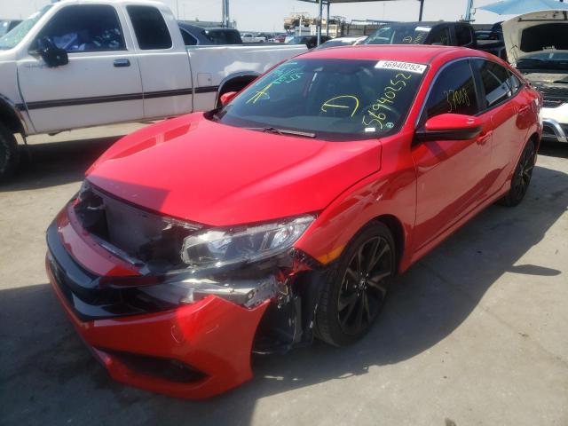 2HGFC2F83LH570585 - 2020 HONDA CIVIC SPOR RED photo 2