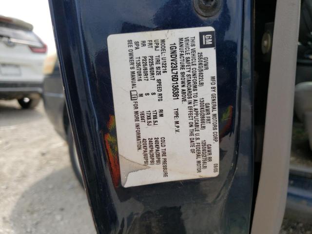 1GNDV23L76D136381 - 2006 CHEVROLET UPLANDER L ლურჯი ფოტო 10