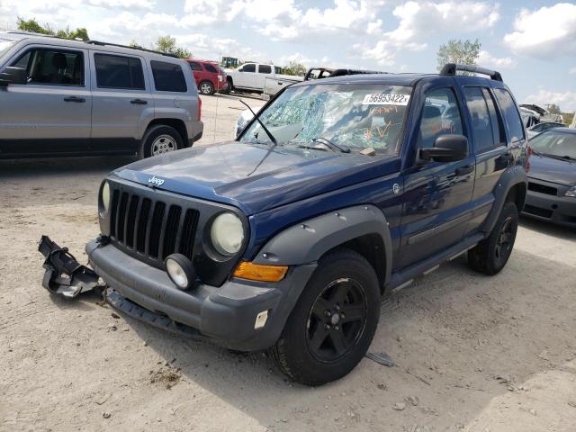 1J4GL38K95W526171 - 2005 JEEP LIBERTY BLUE photo 2