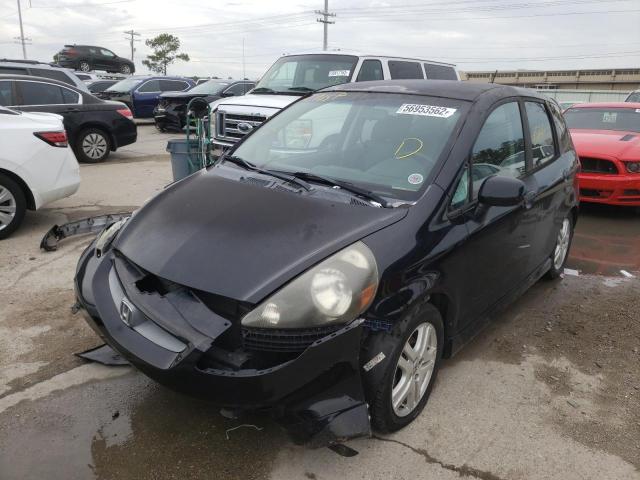 JHMGD38697S043343 - 2007 HONDA FIT S BLACK photo 2