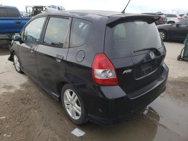 JHMGD38697S043343 - 2007 HONDA FIT S BLACK photo 3