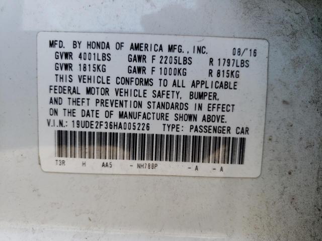 19UDE2F36HA005226 - 2017 ACURA ILX BASE WATCH PLUS  photo 10