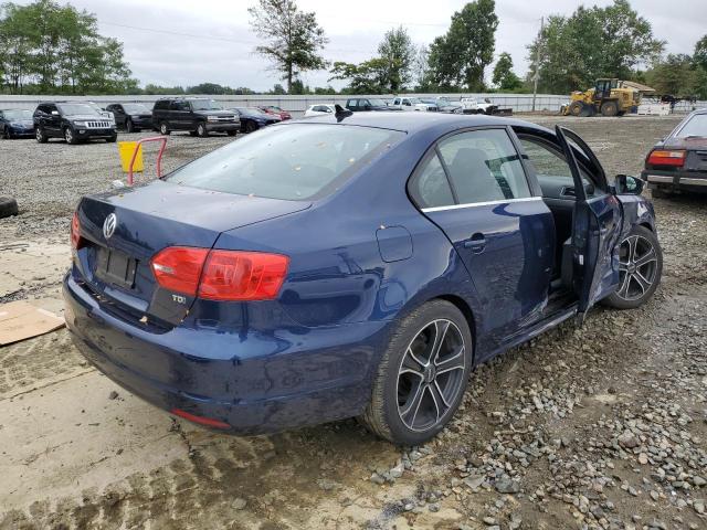 3VWLL7AJXEM232854 - 2014 VOLKSWAGEN JETTA TDI BLUE photo 4