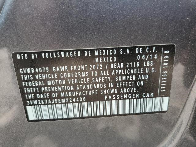 3VW2K7AJ5EM324436 - 2014 VOLKSWAGEN JETTA BASE 石墨色 照片 10
