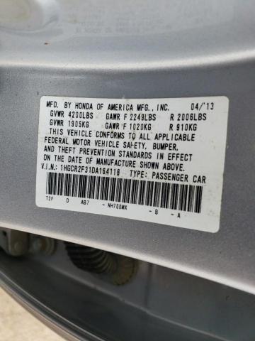 1HGCR2F31DA164116 - 2013 HONDA ACCORD LX SILVER photo 10