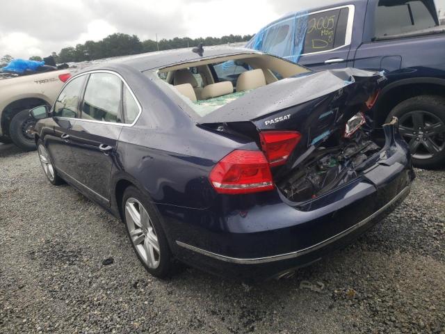 1VWCN7A31EC060887 - 2014 VOLKSWAGEN PASSAT SEL BLUE photo 3