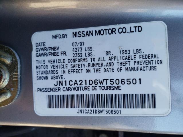 JN1CA21D6WT506501 - 1998 NISSAN MAXIMA GLE SILVER photo 10