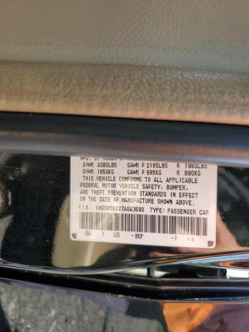 1HGCM56427A043690 - 2007 HONDA ACCORD LX BLACK photo 10