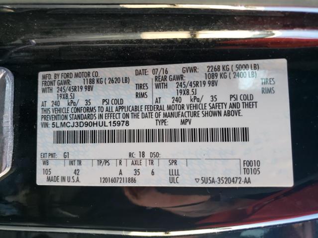 5LMCJ3D90HUL15978 - 2017 LINCOLN MKC RESERV შავი ფოტო 10