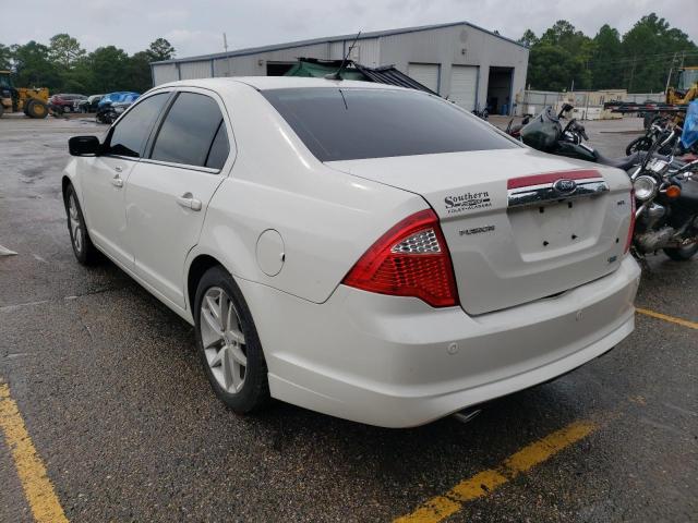 3FAHP0JG3AR316106 - 2010 FORD FUSION SEL WHITE photo 3