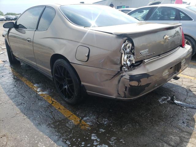 2G1WM15K669204520 - 2006 CHEVROLET MONTE CARL თაფლისფერი ფოტო 3