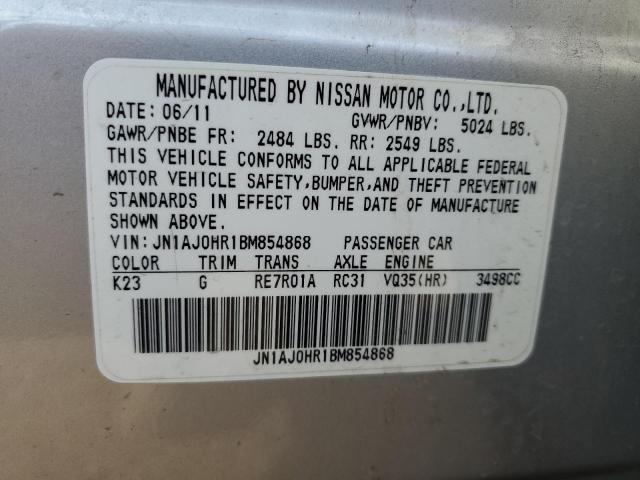 JN1AJ0HR1BM854868 - 2011 INFINITI EX35 BASE Gümüş foto 10