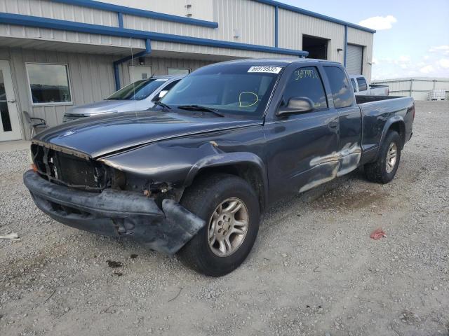 1D7GL12K94S663822 - 2004 DODGE DAKOTA SXT GRAY photo 2