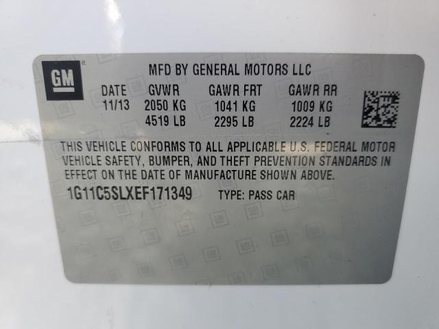 1G11C5SLXEF171349 - 2014 CHEVROLET MALIBU 1LT თეთრი ფოტო 10