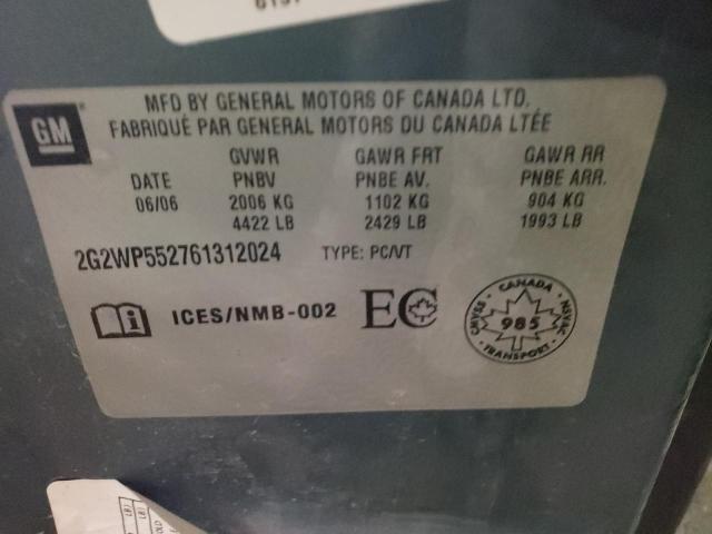 2G2WP552761312024 - 2006 PONTIAC GRAND PRIX  ფოტო 10