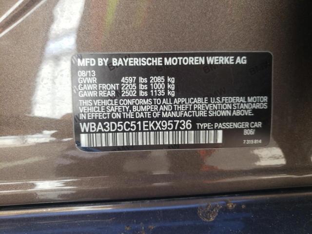 WBA3D5C51EKX95736 - 2014 BMW 328 D XDRI BROWN photo 10