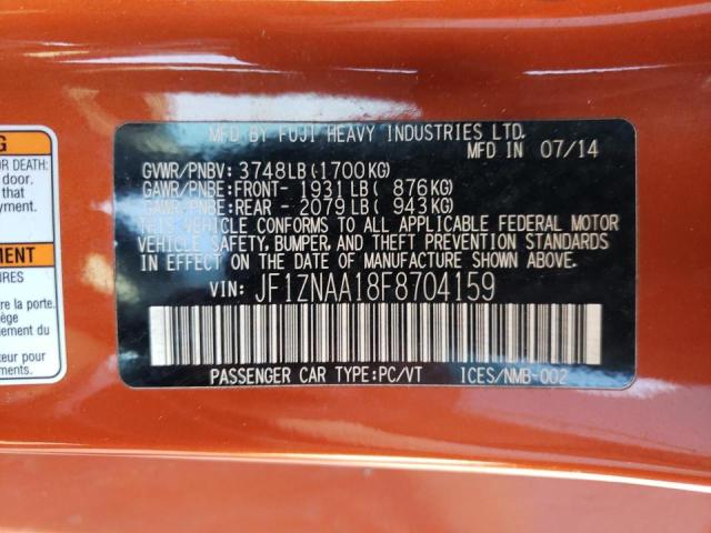 JF1ZNAA18F8704159 - 2015 TOYOTA SCION FR-S ORANGE photo 10