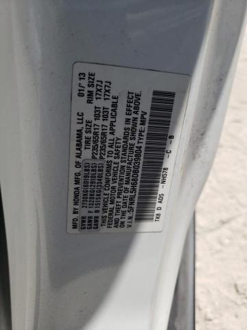 5FNRL5H68DB039804 - 2013 HONDA ODYSSEY EX WHITE photo 10