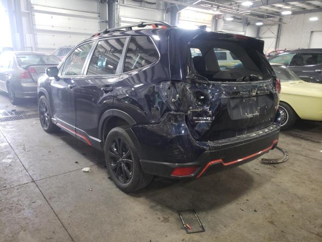 JF2SKAJC7KH585618 - 2019 SUBARU FORESTER S BLUE photo 3