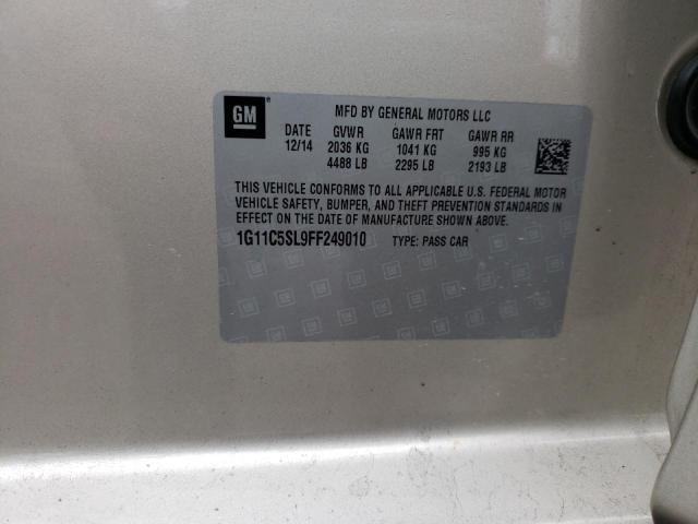 1G11C5SL9FF249010 - 2015 CHEVROLET MALIBU 1LT ბეჟი ფოტო 10