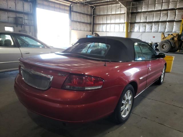 1C3EL75T63N525326 - 2003 CHRYSLER SEBRING GT RED photo 4