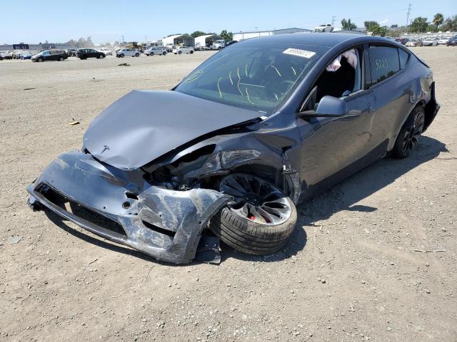 7SAYGDEF3NF438302 - 2022 TESLA MODEL Y رمادي صورة 2